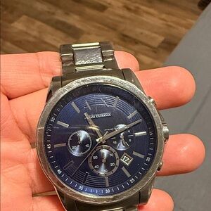 Armani Exchange Navy Dial and Steel Watch